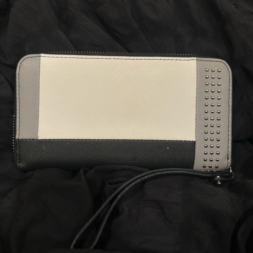 Calvin Klein Colorblock Black, Gray, and White Wallet - Picture 2 of 3